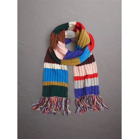 stripe wool blend scarf burberry|genuine burberry scarf.